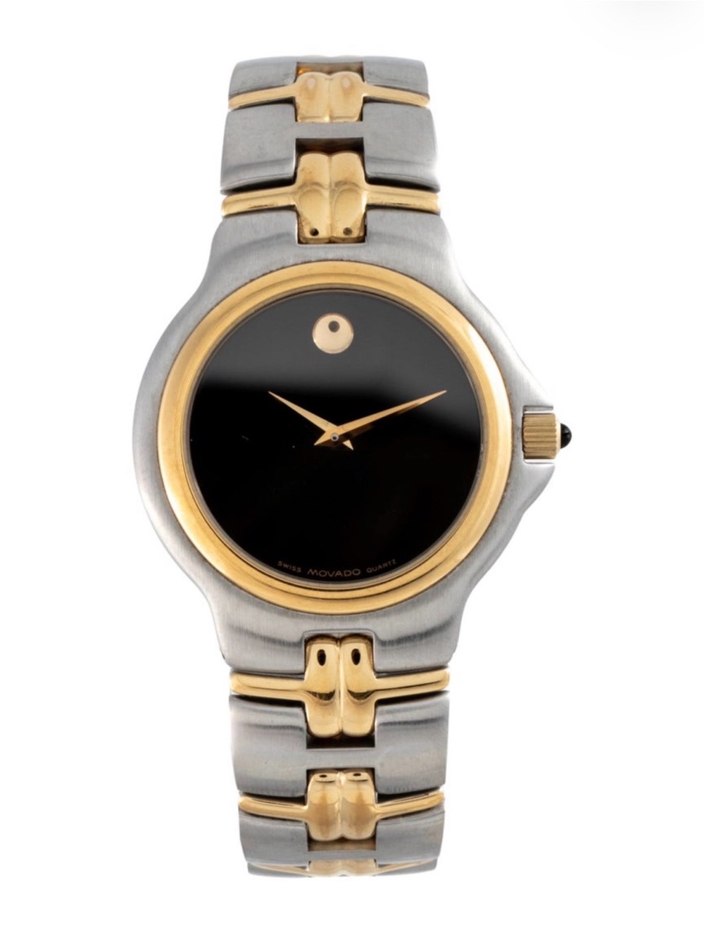 Movado Black and Gold Accent Watch